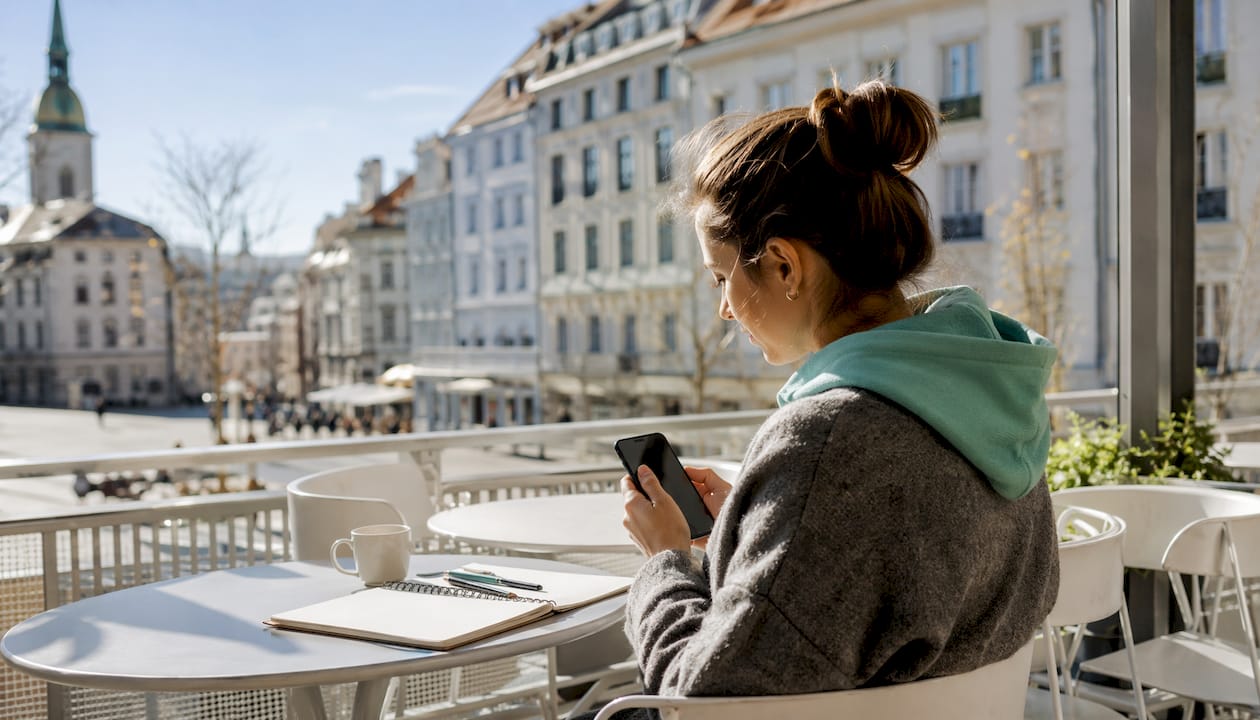 Žena si telefonicky dohadzuje termín u kaderníčky.